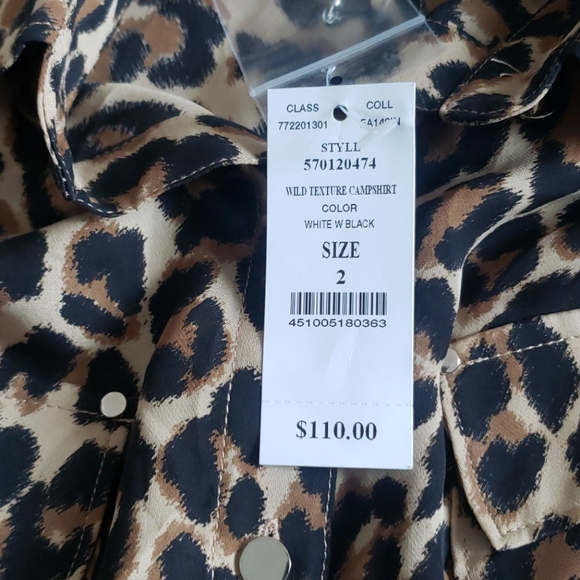 White House Black Market Animal Print Top - Picture 5 of 7